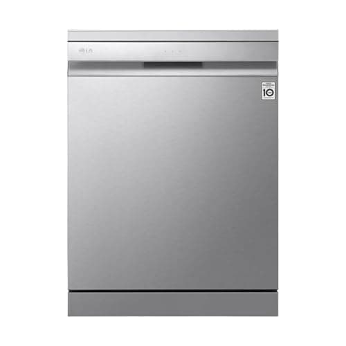LG DF455HSS Lavastoviglie Libera Installazione, Serie 4, 14 coperti, Sistema QuadWash a 4 Bracci Irroratori, Vapore TrueSteam, Apertura Automatica della Porta, 3° Cestello per le Posate, Wi-Fi, Grigia