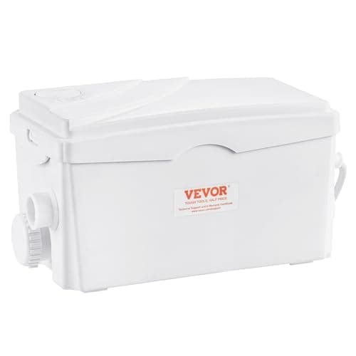 VEVOR 350 W per maceratore WC Maceratore Pompa Maceratore Pompa Maceratore 6000 L/h Portata, 7 m Capo WC, Serbatoio WC Upflush WC con 3 Inltes acqua per cucina, bagno