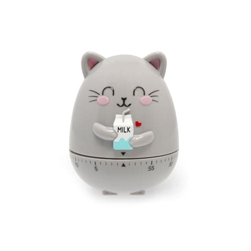 Legami - Timer da Cucina, Tema Kitty, Regolabile Manualmente, 60 Minuti, Senza Batteria, Diametro 6 cm, Altezza 8 cm