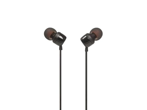 JBL T110 Intra-Auricolari con Comando e Microfono Universale, Nero, Model T110
