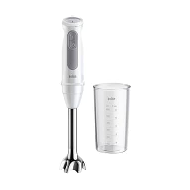 Braun MultiQuick 5 MQ 50001 M, Frullatore a Mano con Tecnologia PowerBell Plus, Minipimer 21 Velocità+Turbo, Sistema Easy Click Plus, Frullatore Ergonomico, Albero in Acciaio, Bicchiere da 600 ml