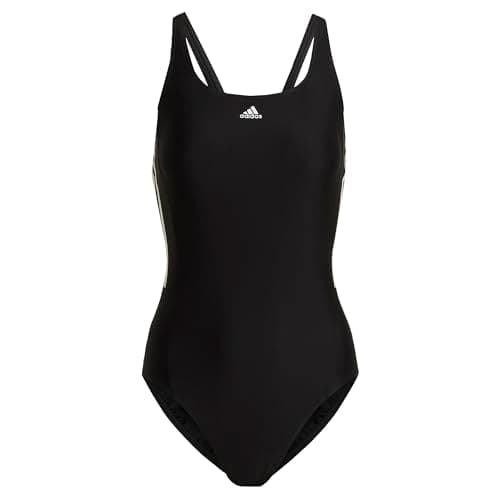 adidas Donna Mid 3-Stripes Swimsuit, Black / White, 42