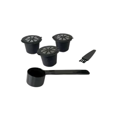 Fackelmann 42235 - Set di capsule riutilizzabili Nespresso, cialda Nespresso, caffè Nespresso, accessori per macchine da caffè, plastica, nero, 3,7 x 2,7 cm