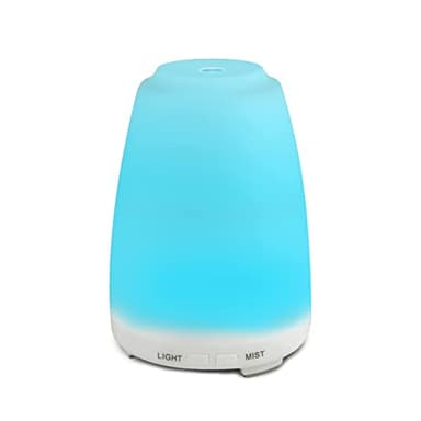 Diffusore di Oli Essenziali Ultrasuoni, 200ml Diffusore di Aromi Ultrasuoni con 7 colori LED Selezionabili, Purificatore Aria, per Yoga, Camera da Letto, Soggiorno