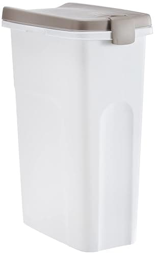 Stefanplast 3812201 Contenitore Pet Food in Polipropilene Bianco con Coperchio A Chiusura Ermetica Tortora Lt 40