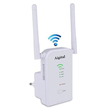 2025 Ripetitore WiFi Potente per Casa, Extender Amplificatore Segnale WiFi 300Mbps 2.4GHz con Porta WAN/LAN, WPS Facile da Configurare, Compatibile con Modem Fibra e ADSL