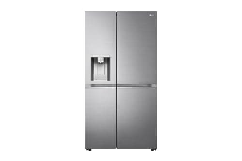 LG GSLV90PZAD Frigorifero Side-by-Side Americano Total No Frost, 635 l, Wi-Fi, Tecnologia Door & Linear Cooling, Dispenser Acqua e Ghiaccio con Allaccio, Igienizzazione UVnano, Inox