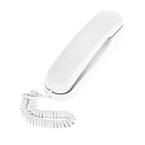 Bisofice Mini Telefono Fisso Cablato Desktop, telefono Fisso Montabile a Muro, Supporta Funzioni Mute/Pausa/Promemoria per Il Call Center della Banca di Ufficio dell'Hotel a Casa