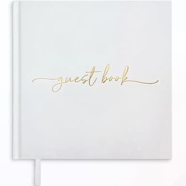Plantvibes Libro degli Ospiti di Matrimonio Premium Nuovo Stile - 72 Pagine di Carta Premium, Carta Spessa, Non Pressa, Stile Vintage, con Titolo Dorato - Ideale per Matrimoni, Anniversari, Compleanni