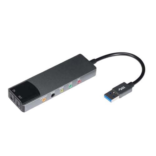 HUANGENG Scheda audio esterna USB con audio digitale SPDIF per sistemi audio surround 5.1 e 7.1, corpo in alluminio