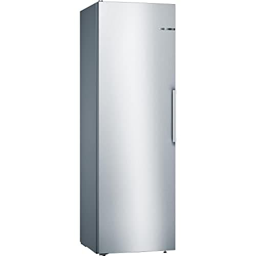 Bosch KSV36VLEP Serie 4, Frigorifero monoporta da libera installazione, ripiano estraibile per gli alimenti riposti in fondo, Luce LED, Funzione raffreddamento intensivo, Acciaio, 186 x 60 cm