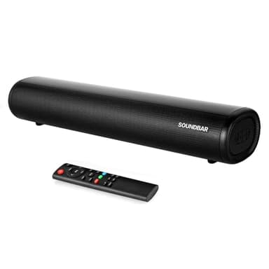 TKMARS Soundbar TV Mini Soundbar Bluetooth per TV con Subwoofer Wireless,Mini Casse per TV con Telecomando/Ingresso Ottico/HDMI/Coax/AUX/RCA/USB e kit di Montaggio a Parete