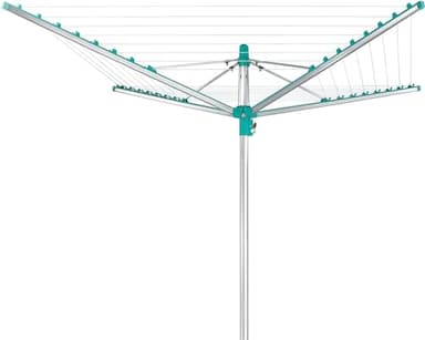 Leifheit Stendibiancheria a Ombrello Linomatic 500 Easy, Stendibiancheria da Esterno 50 m Colore Grigio-Verde, Asciugabiancheria Automatico