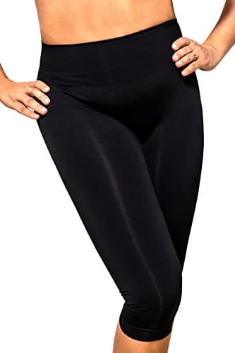 FarmaCell Bodyshaper 604Y (Nero, L) Pantaloncino Dimagrante Donna, Leggings 3/4, Snellente, Modellante, Anticellulite, Contenitivo