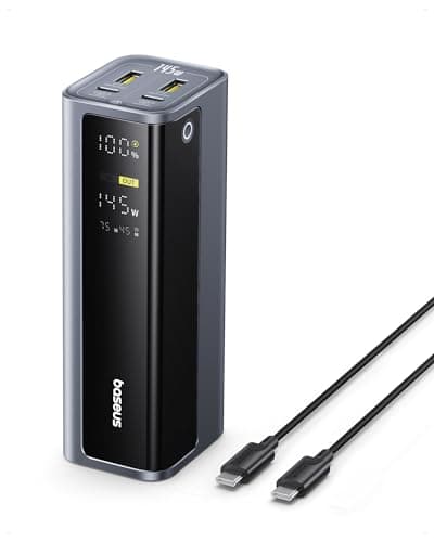 Baseus EnerGeek Powerbank 145W 20800mAh, Batteria Portatile con 2X USB-C PD 3.0 100W Max Ricarica Rapida, Display Digitale, Compatible with MacBook Pro, Dell, HP, SteamDeck, iPhone 16/15/14, Samsung
