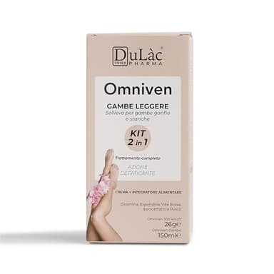 Dulàc - KIT 2in1 OMNIVEN GAMBE LEGGERE contiene Omniven 500 40 Compresse con Diosmina Esperidina + Diosmin Expert Crema Effetto Freddo, Integratore e Crema Gambe Gonfie e Pesanti, Vene Varicose