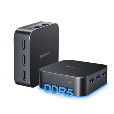 Blackview MP80 Mini PC Intel 12th N95 (fino a 3,4 GHz), 16GB LPDDR5 512GB M.2 SSD Mini Computer, Supporta Doppia LAN, 3 * HDMI, USB 3.0, WiFi 2.4/5G, 4K UHD, per ufficio/Affari/Casa