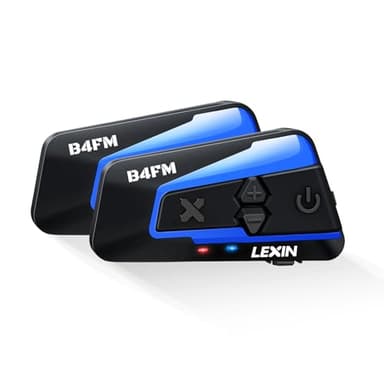 LEXIN 2X B4FM Interfono Moto, Bluetooth Casco Moto, 1000m Sistema di Comunicazione, Fino a 10 Motociclisti, Condivisione della Musica, DSP&CVC, FM Radio, IP67, Universale