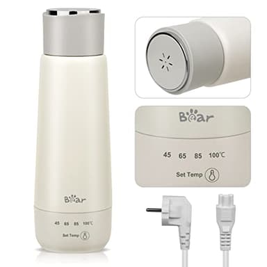 Bear 300 Ml 4-Temperatura Bollitore Elettrico, Controllo Portatile Di Tocco Singolo, Tazza Di Vuoto Di Isolamento Termico Veloce Di Viaggio Tre In Uno, 304 Acciaio Inossidabile