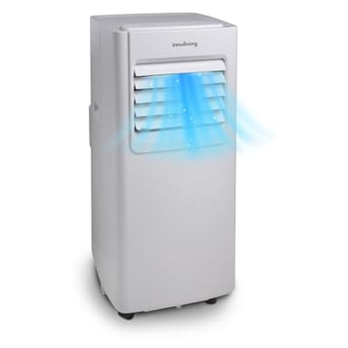 Innoliving Condizionatore Portatile 7000/9000 / 12000BTU, 3 Funzioni Raffreddamento, Ventilazione, Deumidificazione, Timer 24h, Telecomando, Display LED, Gas Naturale R290, Fino a 30mq (7000 BTU)