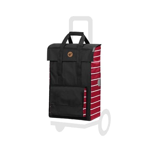 Andersen Borsa di ricambio per carrello della spesa, 51 litri, tasca laterale e frontale, maniglia per il trasporto, scomparto interno extra, impermeabile, riflettori, pieghevole, colore: rosso Jella