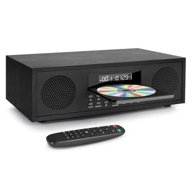 Impianto Stereo Casa, Lettore CD Stereo 2x20W per la Casa, Ingresso Aux-in da 3.5mm, Riproduzione USB, Jack per Cuffie, FM Radio Stereo da Casa Lettore CD Bluetooth Hi-Fi con Uscita Audio (Retrò)