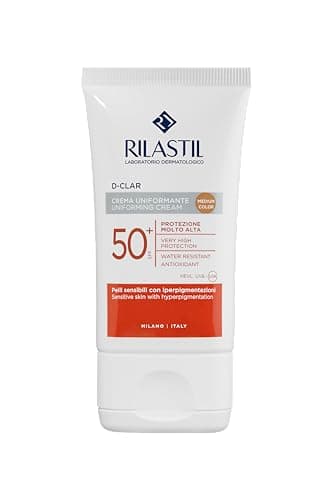 Rilastil D-Clar Crema Colorata Viso, Azione Depigmentante e Uniformante per Pelli Sensibili, SPF 50+, Medium, Confezione da 40 ml