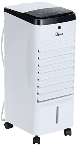 ARDES AR5R06D Raffrescatore Evaporativo, Compatto e Potente, Umidificatore con 3 Velocità, Flusso d'Aria Oscillazione Automatica, Timer, Telecomando e Filtro Antipolvere, Bianco, 56 x 22.7 x 26.8 cm