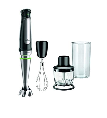Braun MultiQuick7 MQ7025X, 5 ANNI DI ASSISTENZA, Minipimer Frullatore ad Immersione, Dotazione frusta a filo in acciaio, Minitritatutto da 350ml, bicchiere graduato da 600ml, 1000W, Tecnologia Tedesca