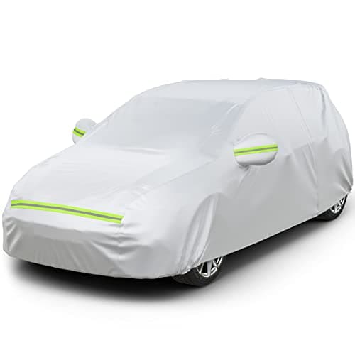 Favoto Telo Copriauto Invernale Felpato da Esterno Impermeabile Telo per Auto per Berlina 2 Volumi Realizzato in PEVA+Cotone con Zip, Resistente ad Acqua Polvere Neve Sole Freddo, 375 * 165 * 155cm