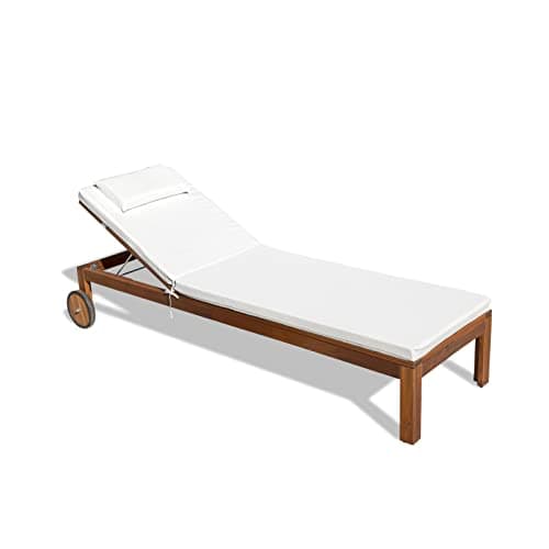 PARAMAISON Cuscino Imbottito Lettino Prendisole Cook, Sfoderabile, Antigraffio, con Laccetti, Interni od Esterni, Imbottitura 5 cm, Universale Copri Lettino Giardino 60x190 cm