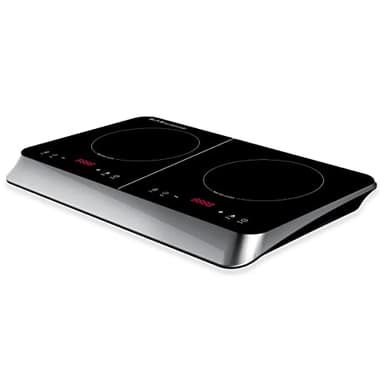 ARDES Fornello Elettrico con 2 Piastre a Induzione Potenza Differenziata da 2000 e 1500 Watt Display Digitale Temperatura Fino a 240 Gradi Piastra Elettrica Modello AR1F602 Colore Nero