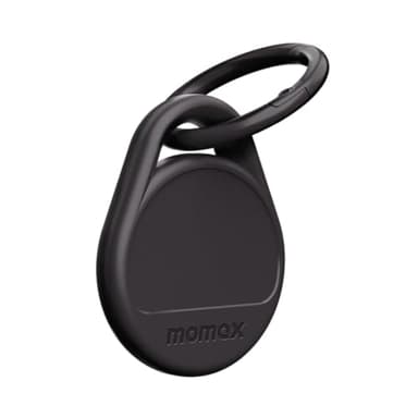 MOMAX Localizzatore Air Tracker per Bagagli, Zaini, Borse e Animali Domestici con Applicazioni Apple Find My e Android, Allarme acustico da 80 dB (Nero)