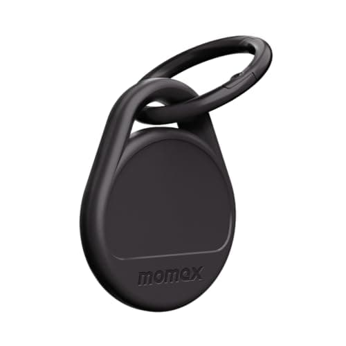MOMAX Localizzatore Air Tracker per Bagagli, Zaini, Borse e Animali Domestici con Applicazioni Apple Find My e Android, Allarme acustico da 80 dB (Nero)