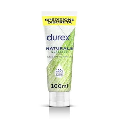 Durex Naturals Classico, Lubrificante Sessuale Intimo, Gel Lubrificante per Rapporti Intimi e Secchezza Vaginale, 100% Ingredienti di Origine Naturale, 100ml