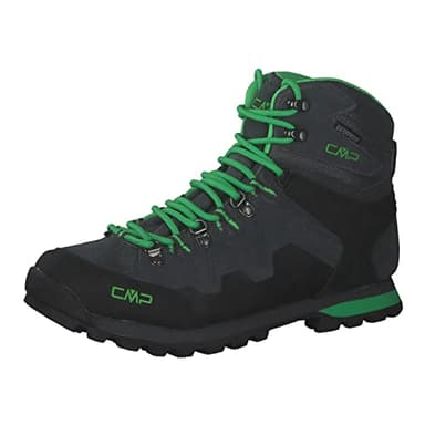 CMP Uomo Athunis Mid Trekking Shoe Wp Scarpe da Camminata, Grigio Verde Fluo, 44 EU