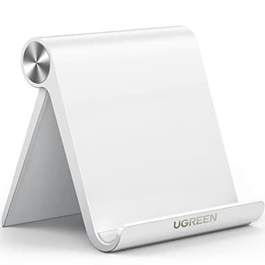 UGREEN Porta Tablet Telefono, Supporto da Tavolo Regolabile, Compatibile con iPad, Samsung Tab S9 S8, Switch, iPhone 16 15 14 13, Galaxy S24 Ultra e Altri da 4'' a 11'' Bianco