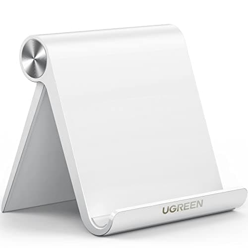 UGREEN Porta Tablet Telefono, Supporto da Tavolo Regolabile, Compatibile con iPad, Samsung Tab S9 S8, Switch, iPhone 16 15 14 13, Galaxy S24 Ultra e Altri da 4'' a 11'' Bianco