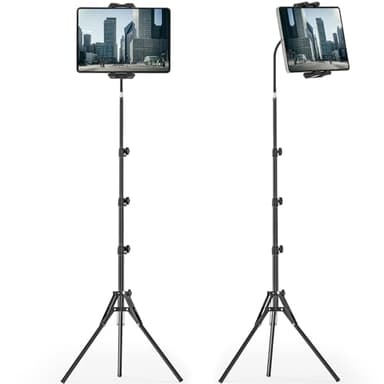 Nakelulu Tablet Treppiede per iPad, Supporto Pavimento per iPad da 63 a 175 cm per Tablet con Supporto per Treppiede Girevole a 360° per iPad Pro, iPad Mini e Tablet e Telefoni da 4,7-13,5 Pollici