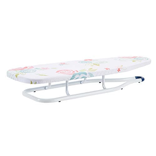 Amazon Basics Asse da stiro da tavolo, 77 x 29 cm, Bianco, Floreale