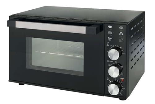 DCG MBN35 - Fornetto Elettrico 35 Litri 1800W, Multiforno Ventilato 6 Funzioni, Timer 60 Minuti, Temperatura 100-230°C con Porta Doppio Vetro - Nuova Certificazione A13