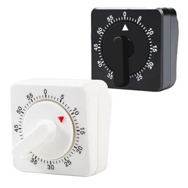 feyiubmen 2 timer meccanico da cucina, a breve termine, da cucina, con allarme rumoroso, timer da 60 minuti per cucina e apprendimento
