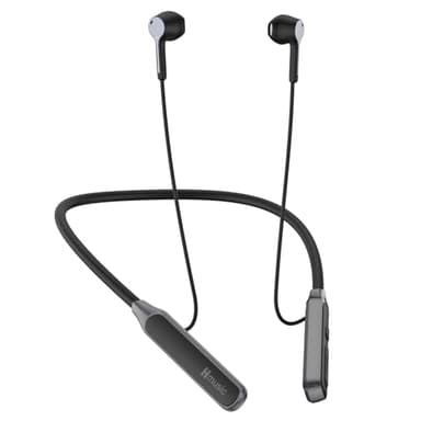 Hmusic Cuffie Bluetooth da collo, auricolari wireless con 30 ore di riproduzione, IPX5 impermeabile, isolamento del rumore auricolari wireless per il lavoro, sport, corsa, gioco (nero)
