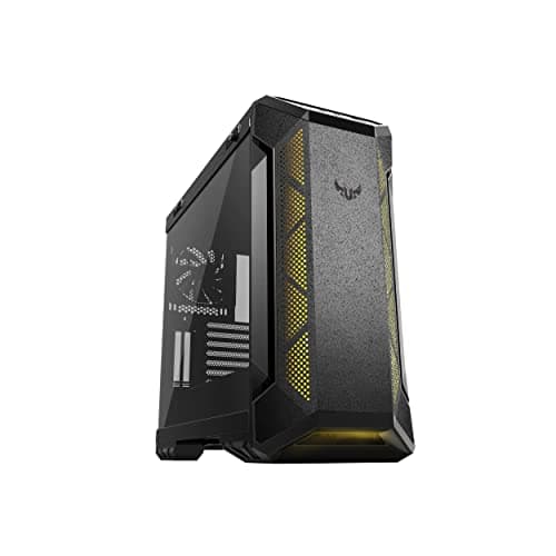 ASUS TUF Gaming GT501 Case Gaming, Supporto Fino al Formato EATX, Pannello Frontale in Metallo e Laterale in Vetro, Ventole RGB Aura Sync da 120mm, Ventola PWM posteriore da 140mm, Nero