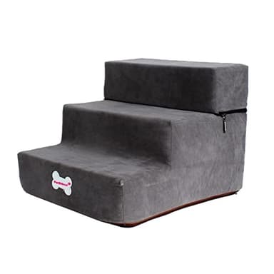 Scaletta Per Cani Portatile A 3 Gradini, Scale A Gradini Per Animali Domestici, Scale Per Cani Per Letto, Rampa Per Gatti E Cani Anziani, Scaletta Con Imbottitura Ad Alta Densità, 30x35x30cm