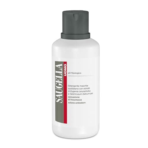Saugella Uomo, Detergente Intimo e Corpo Rivitalizzante, Antiodore, Con Estratti di Elicriso e Chiodi di Garofano per un Uso Quotidiano nel Rispetto del pH Fisiologico, 750 ml