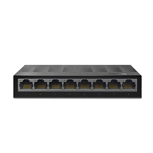 TP-Link LS1008G - Switch da desktop a 8 porte Gigabit (8 porte RJ45, IEEE 802.3x, Plug and Play, a risparmio energetico, alloggiamento in plastica per un facile montaggio da tavolo o a parete), nero