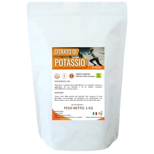 Potassio citrato in polvere solubile - 1 KG - Formato di risparmio