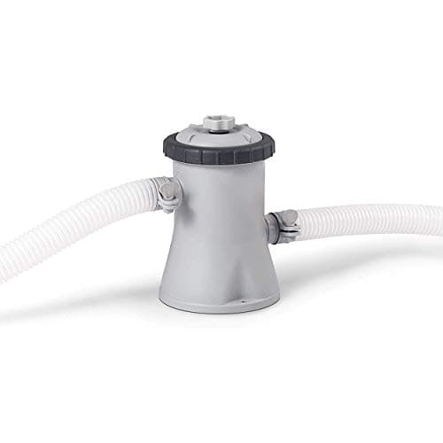 Intex 28602 – Pompa Filtro a Cartuccia Krystal Clear, Flusso d'Acqua 1250 L/h, Flusso di Sistema 1003 L/h, per Piscine Easy Set-Frame da 183-244-305 cm, Plastica, Grigio