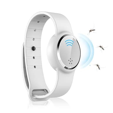 Braccialetto Repellente per Zanzare, Ultrasuoni Bracciale Repellente Mosquito, Braccialetto Anti-zanzare con Cavo di Ricarica USB, Braccialetto per Prevenire le Zanzare per Interni ed Esterni (bianc)